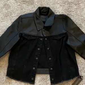 BLANK NYC  DENIM AND FAUX LEATHER JEAN JACKET!